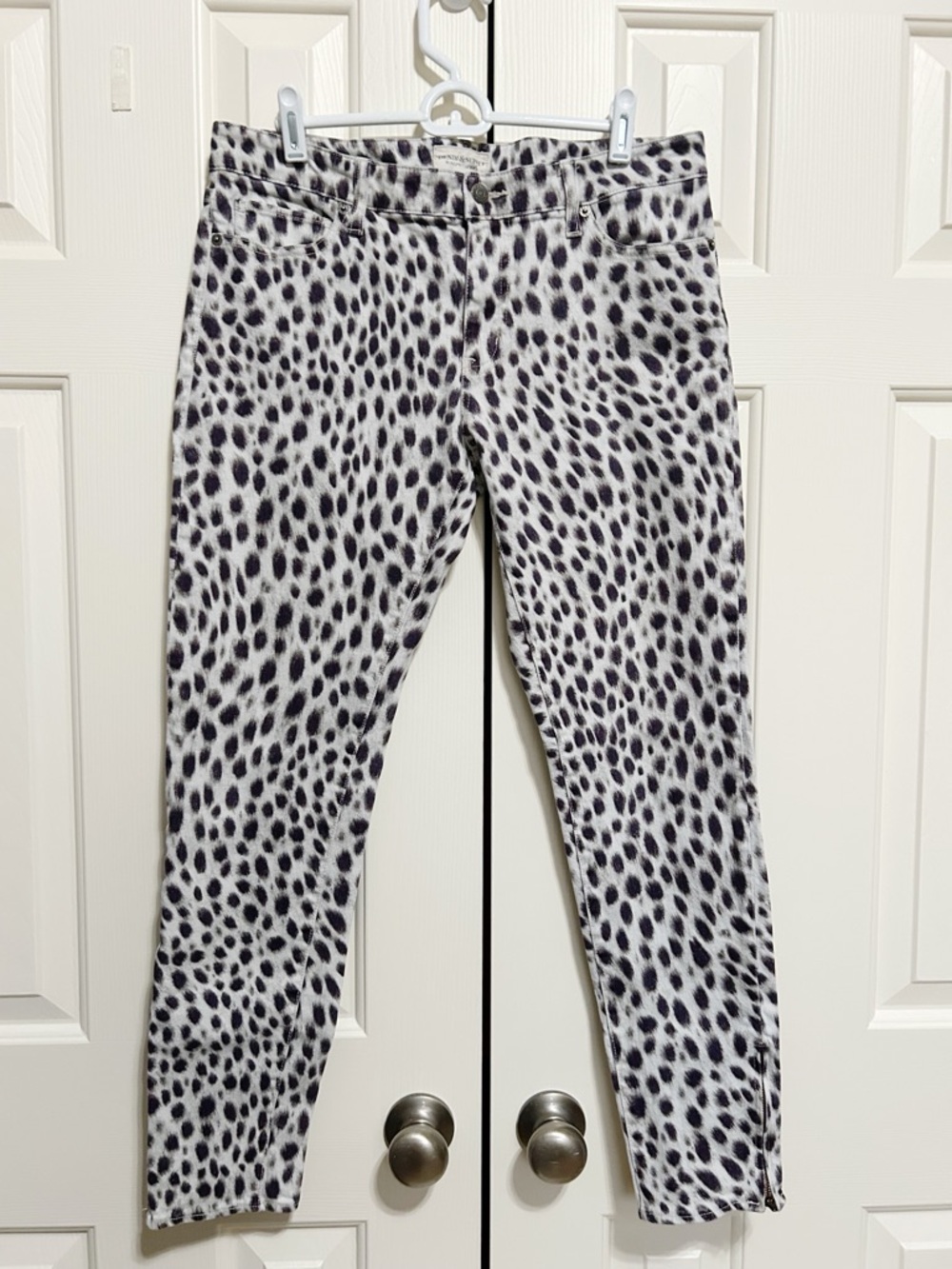 Ralph Lauren Denim & Supply Jeans 31 Leopard Zip Ankle 80's 90's Skinny